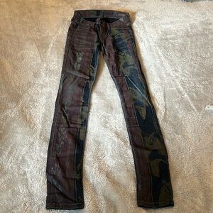 CITIZEN OF HUMANITY Camouflage The Avedon Low Rise Skinny Jeans Size 25